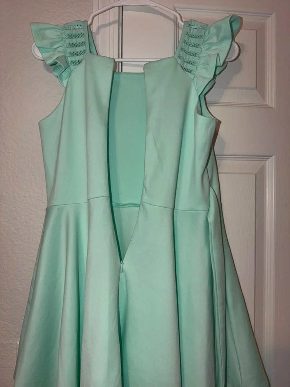 Bonnie Jean Mint Green Handkerchief Hem Girls Dress - Picture 8 of 8